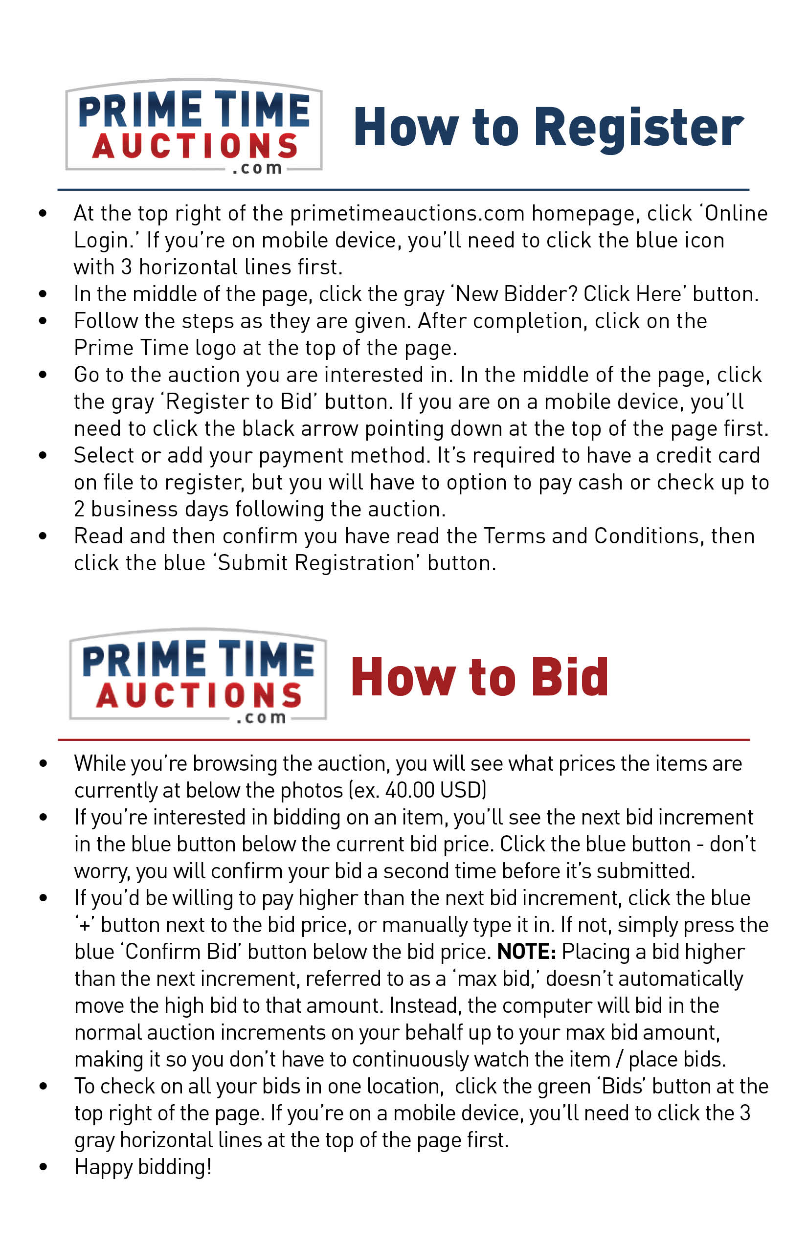 Bidding Instructions Picture